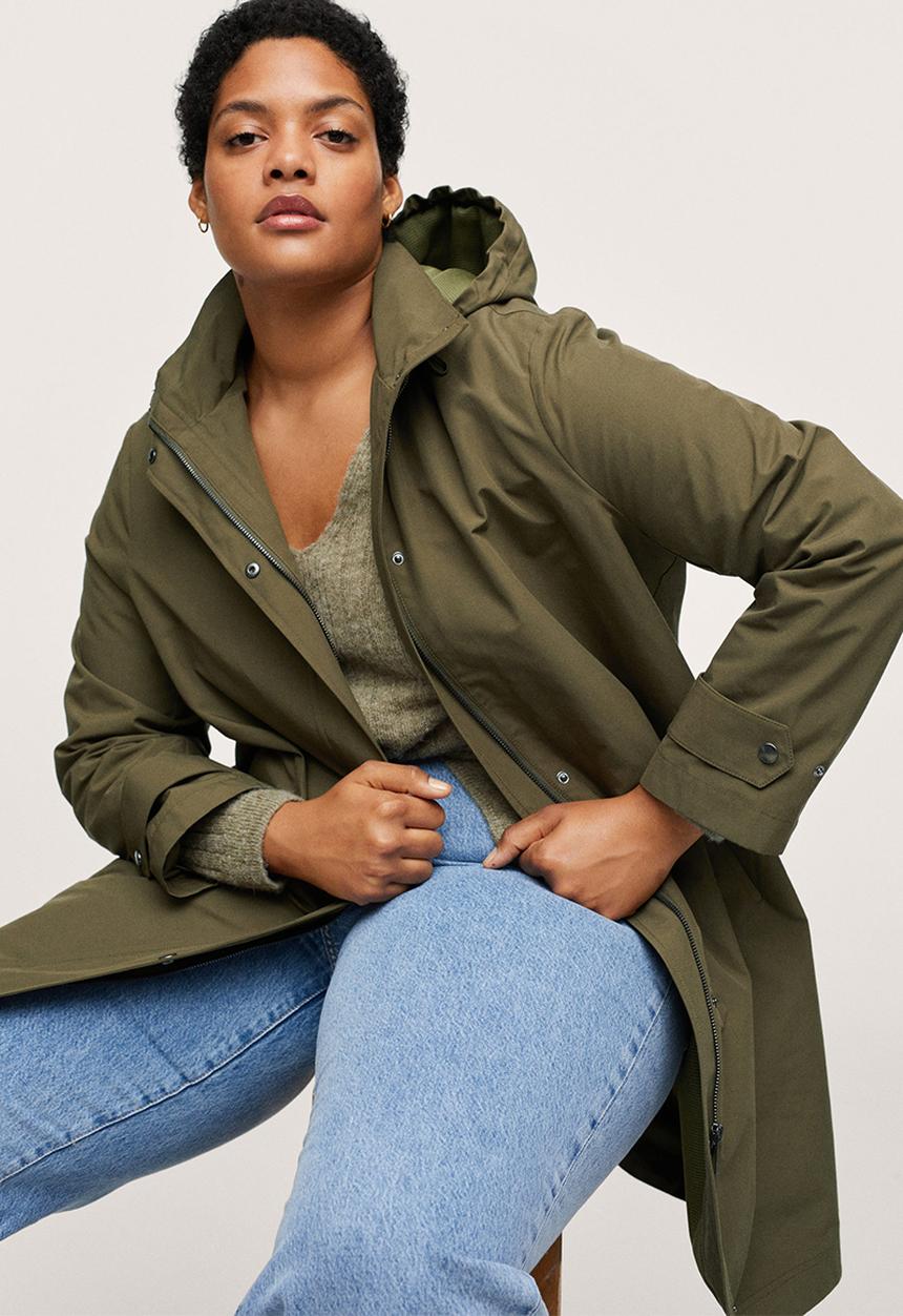 MANGO - Plus parka crew1 - khaki