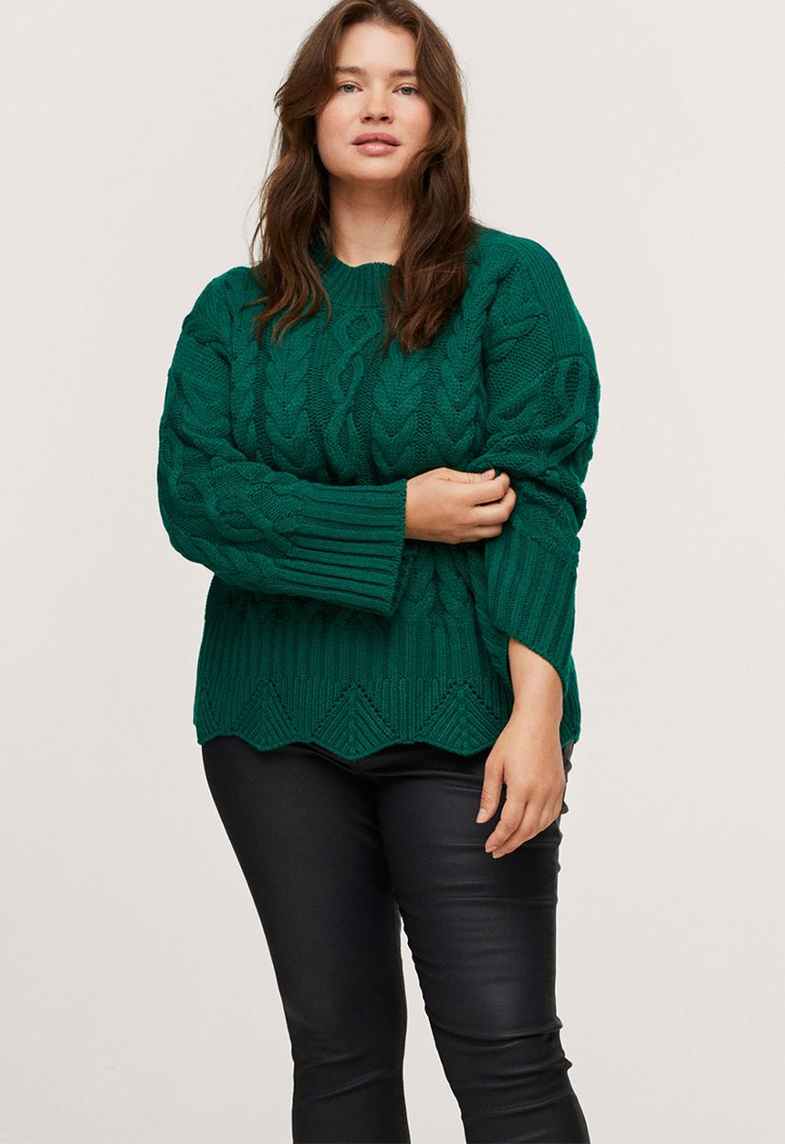 MANGO - Plus sweater greendi - green