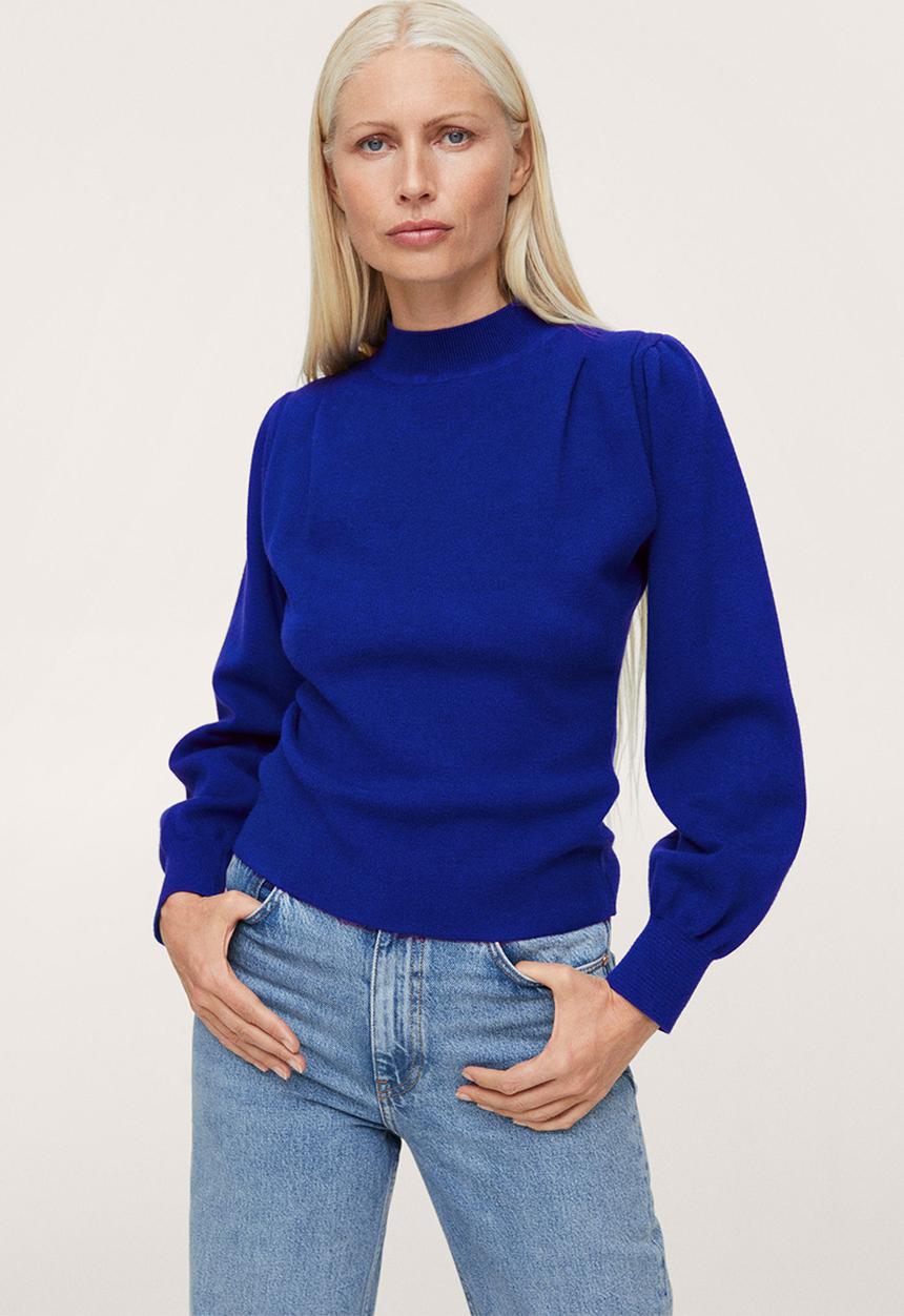 MANGO - Sweater shoulder - bright blue