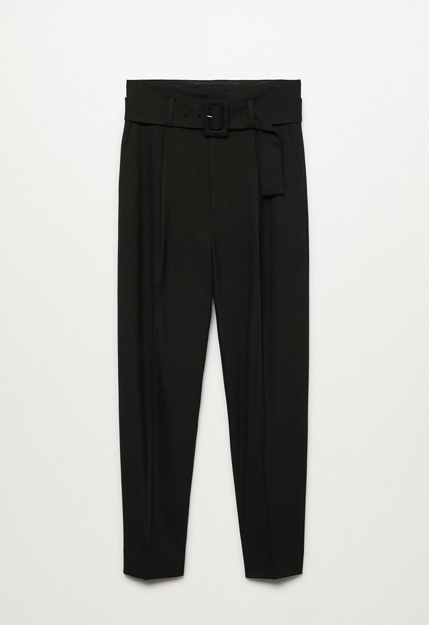 MANGO - Trousers manuel - black