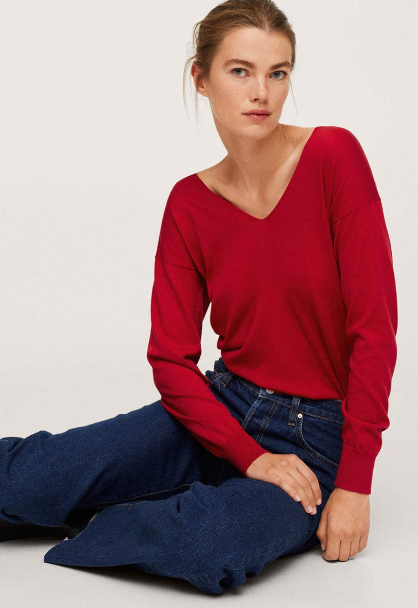 MANGO - Sweater haramon - red