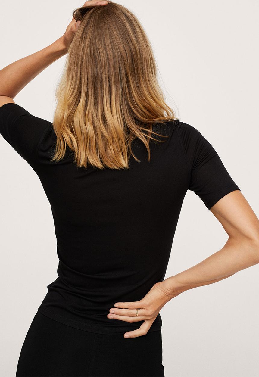 MANGO - T-shirt secondm - black