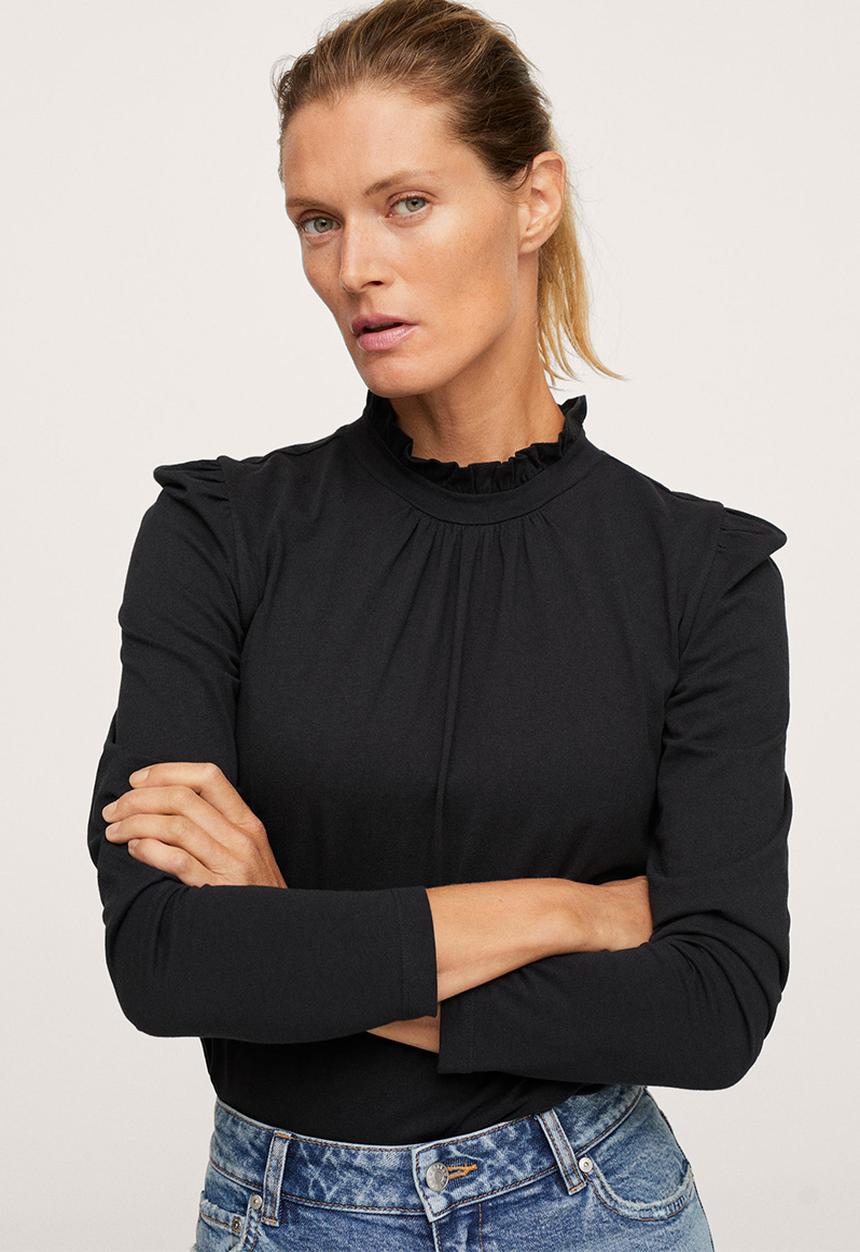 MANGO - T-shirt roca - black