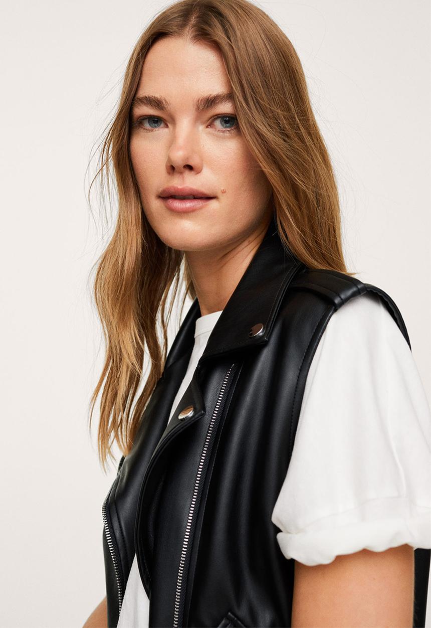 MANGO - Waistcoat telma - black