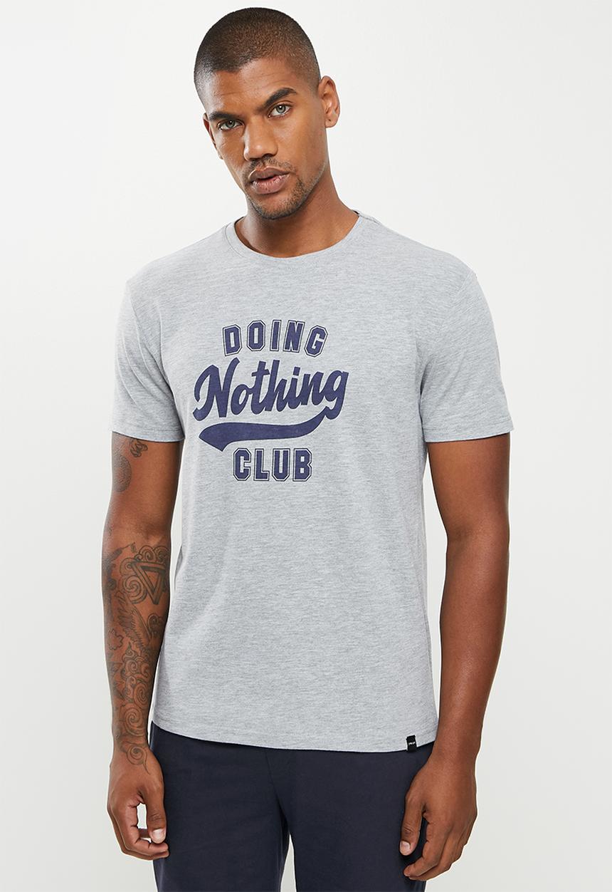 Superbalist - Graphic tee sleep set - grey & navy