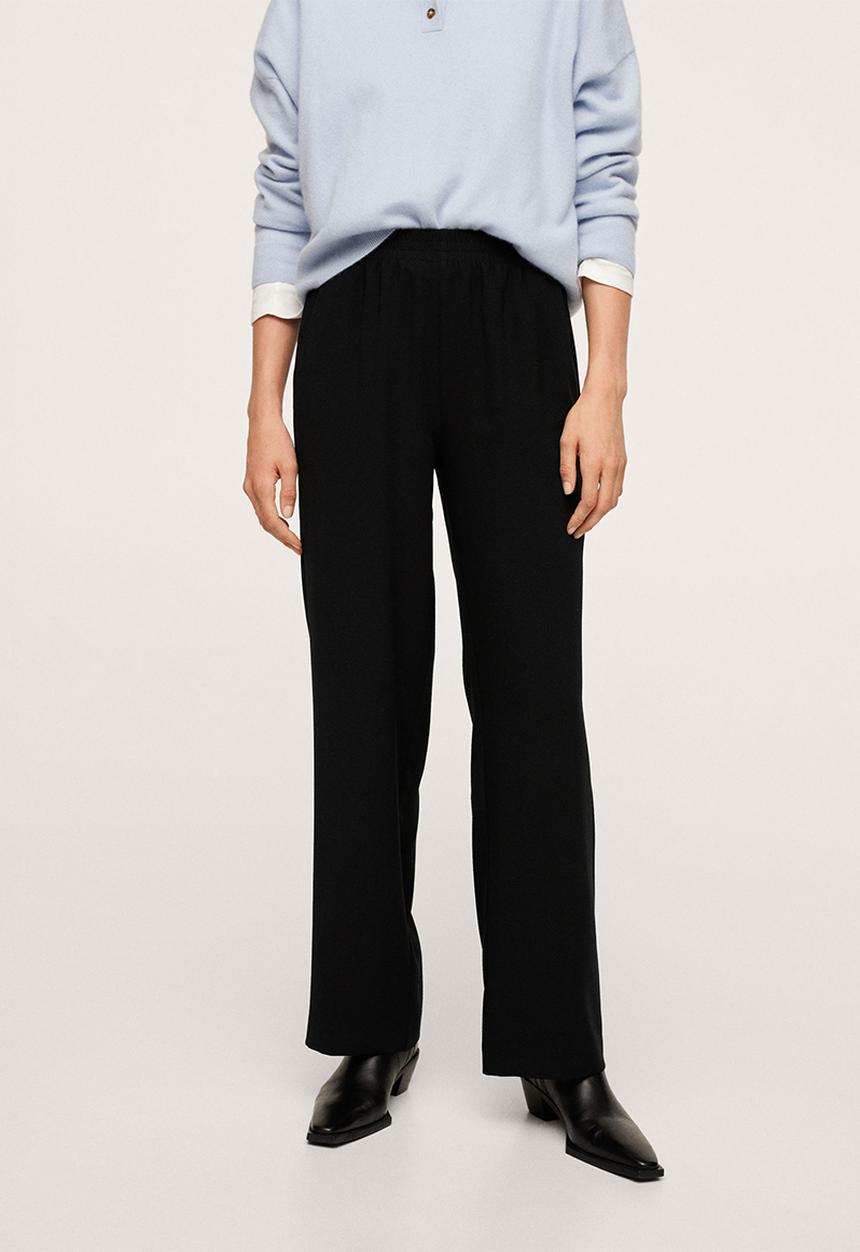 MANGO - Trousers rubber - black