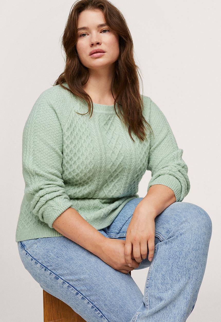 MANGO - Plus sweater luz - aqua