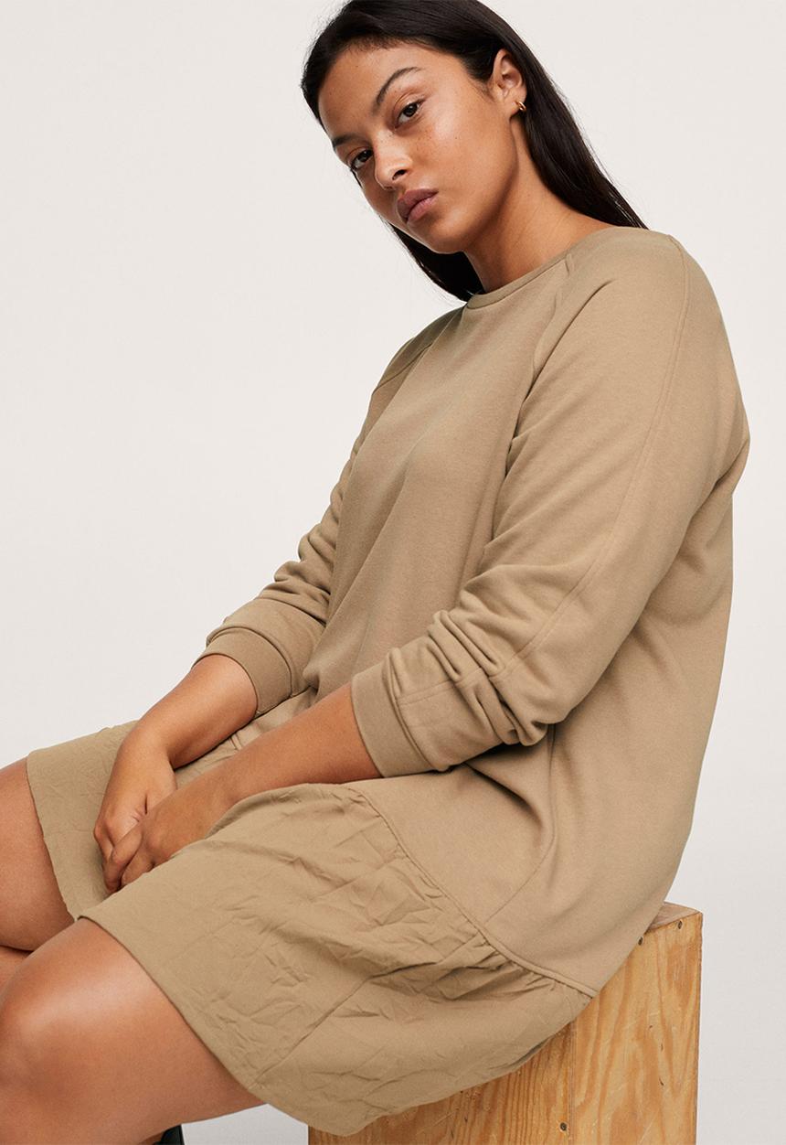MANGO - Plus dress duplex - medium brown