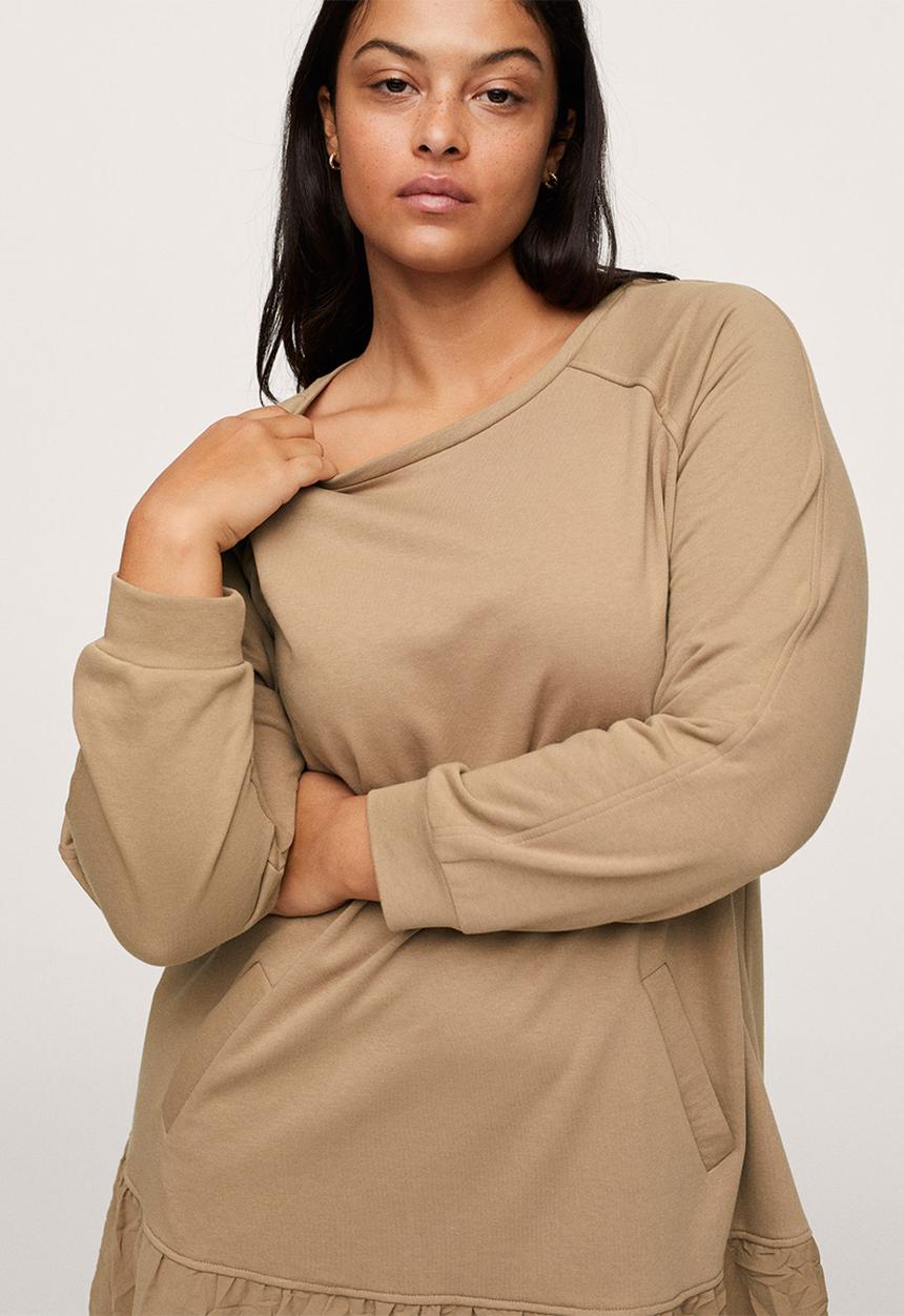 MANGO - Plus dress duplex - medium brown