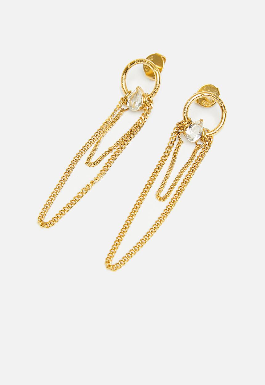 GUESS - Elegance clear drop & 2 chains yg - gold