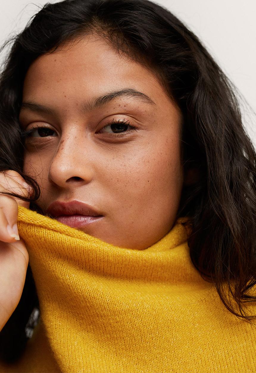 MANGO - Plus sweater peach - medium yellow