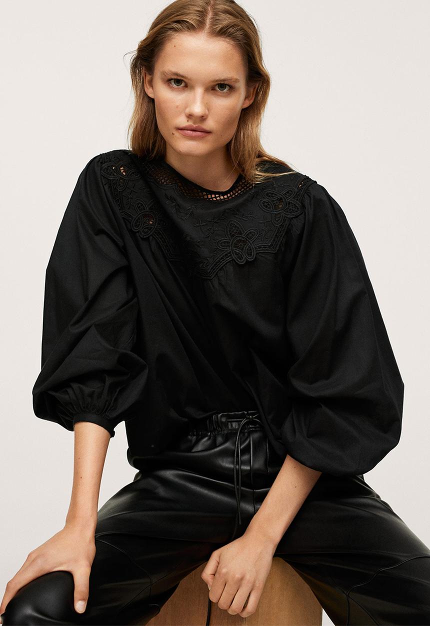 MANGO - Blouse nat - black