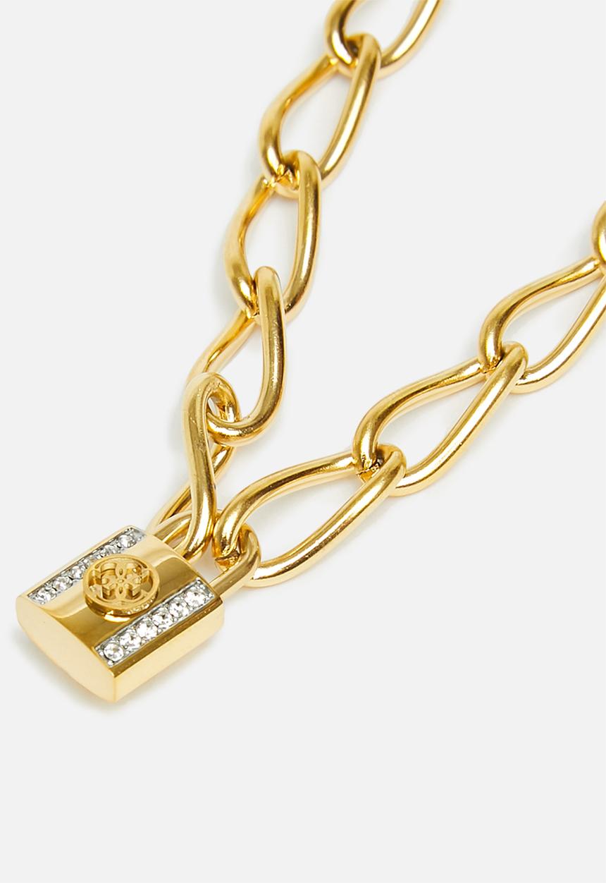 GUESS - Keep me closebold chain 4g & peony padlock yg - gold