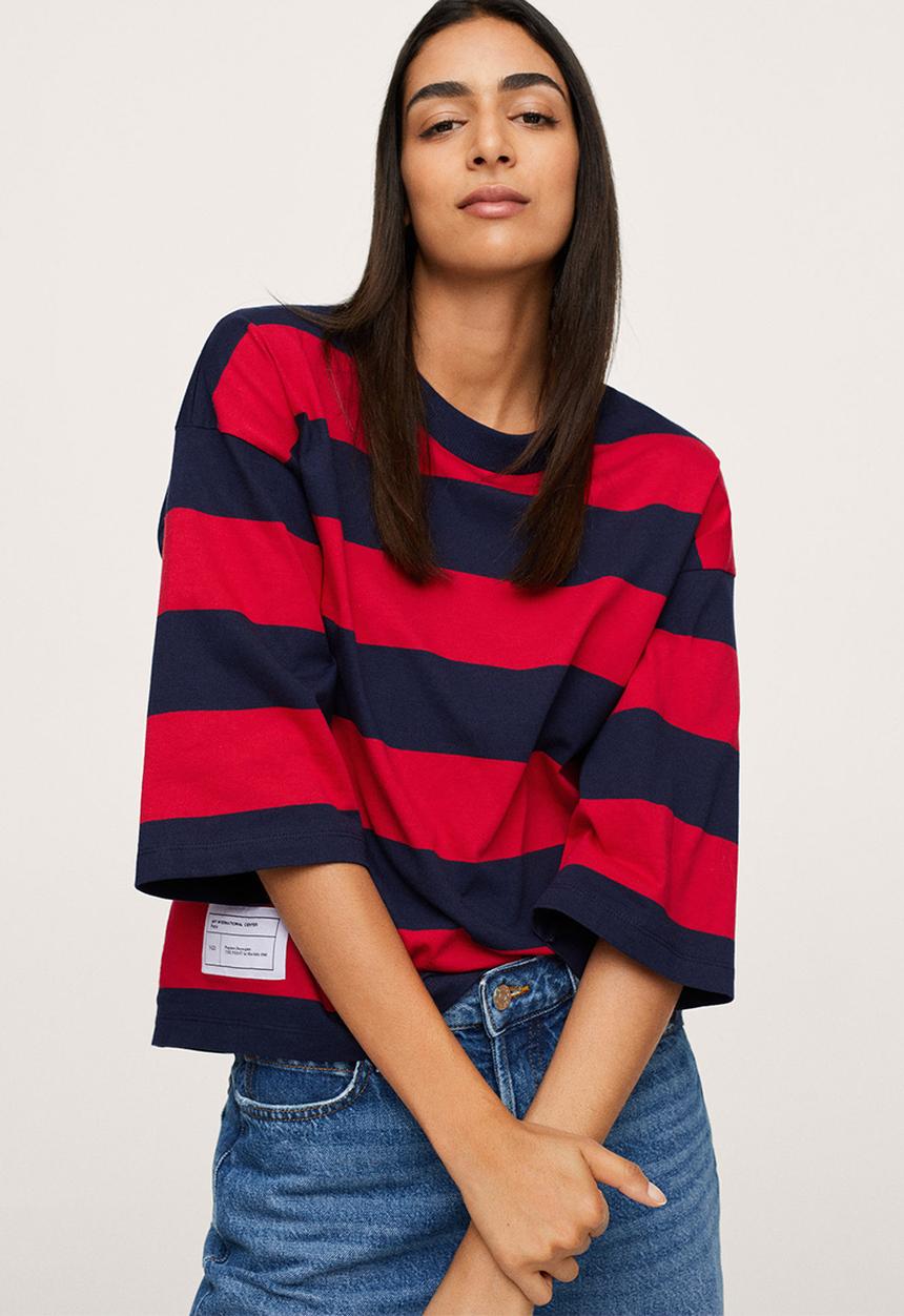 MANGO - T-shirt pstbut - navy