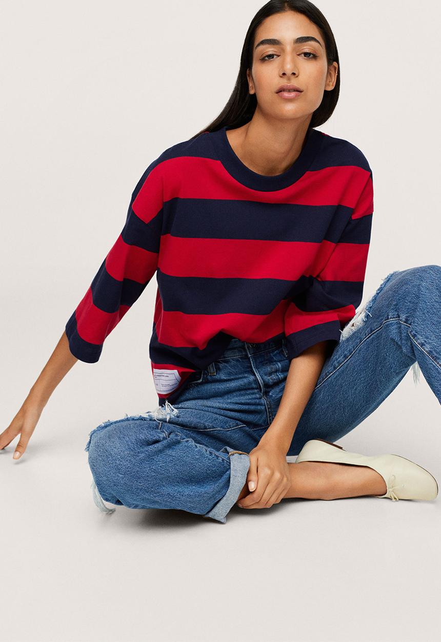 MANGO - T-shirt pstbut - navy
