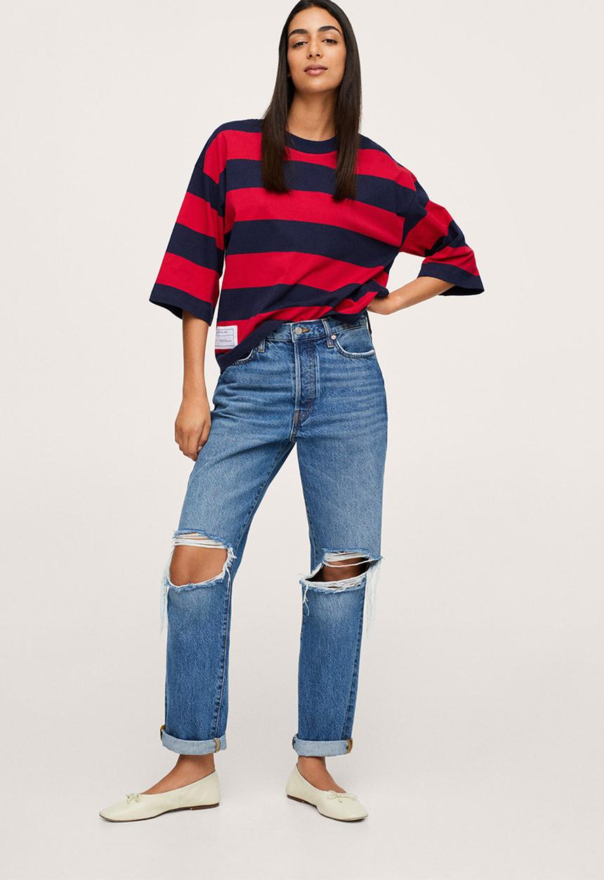 MANGO - T-shirt pstbut - navy