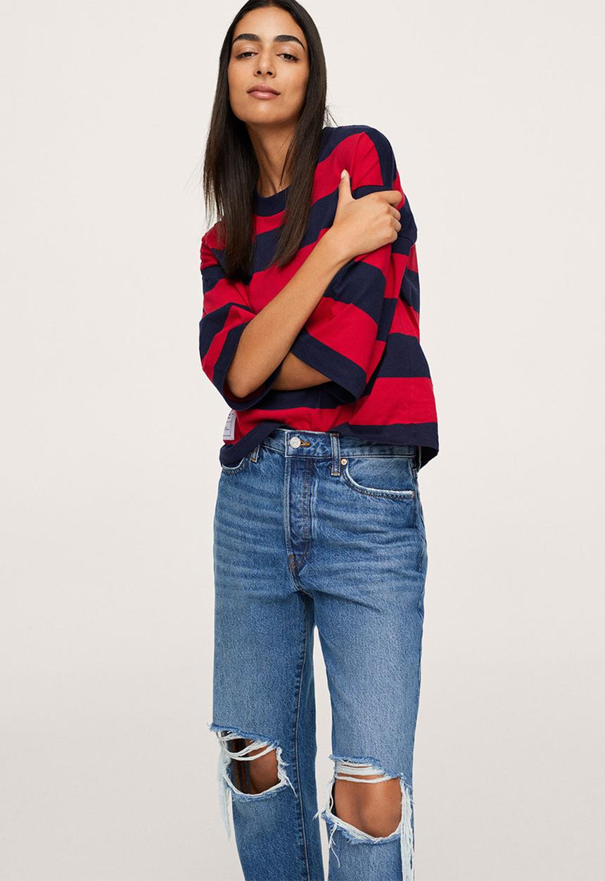 MANGO - T-shirt pstbut - navy