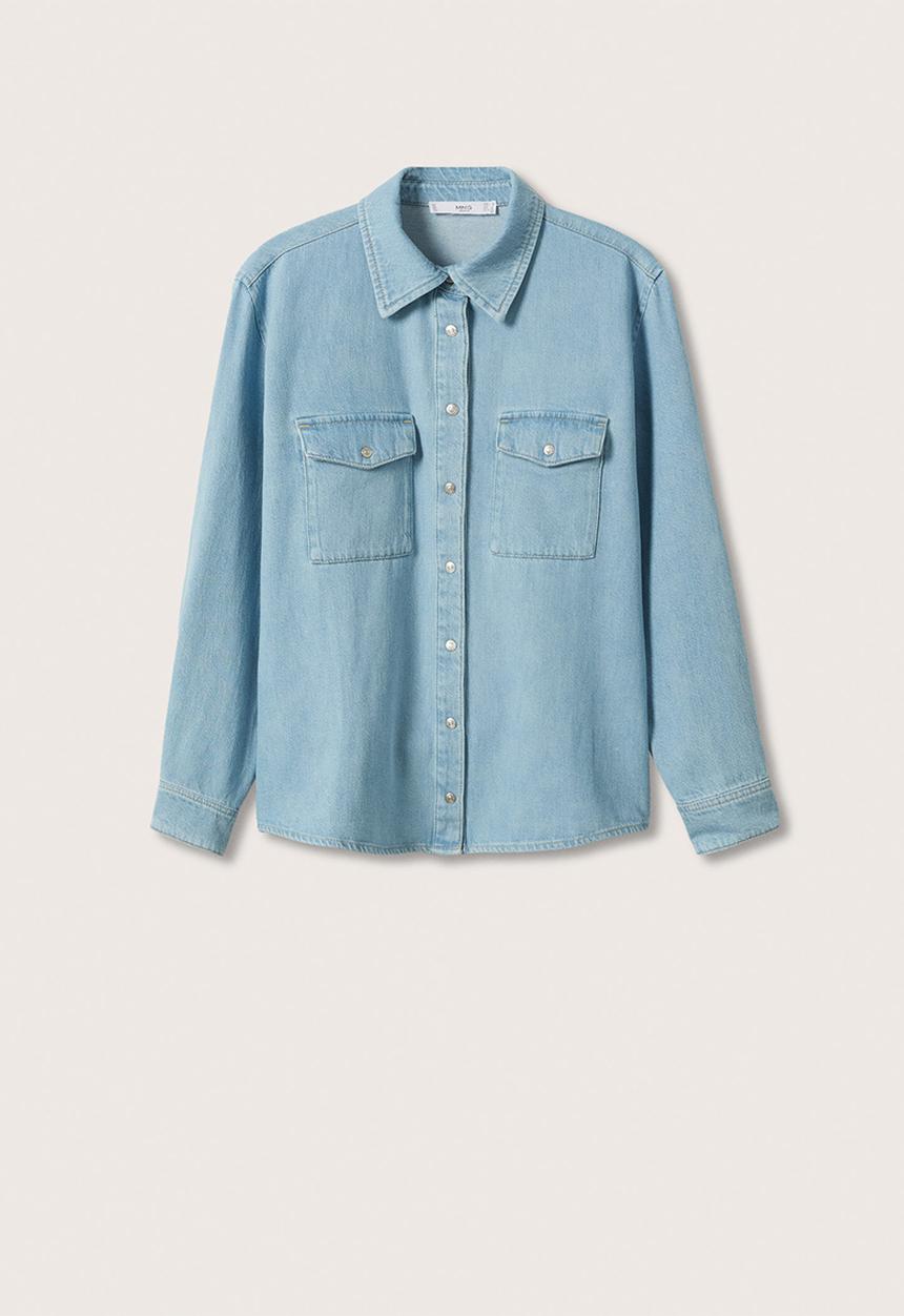 MANGO - Shirt julie - open blue