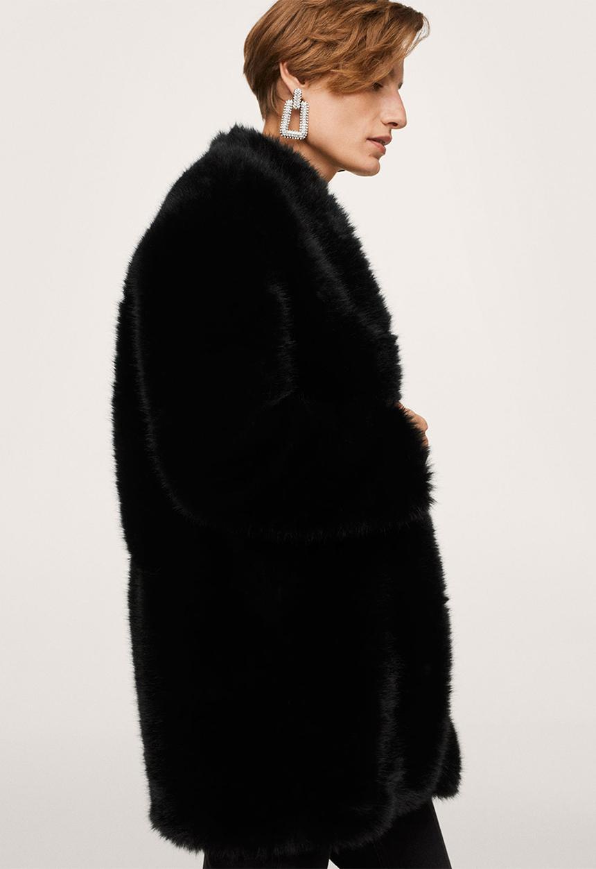MANGO - Coat cruela - black