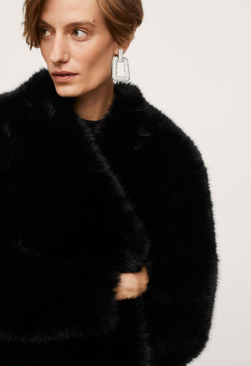 MANGO - Coat cruela - black