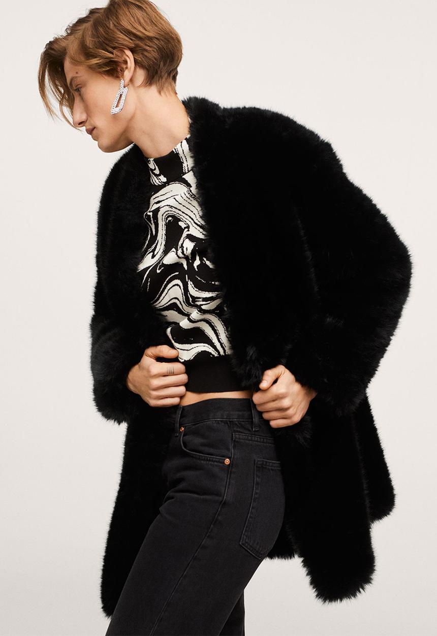 MANGO - Coat cruela - black