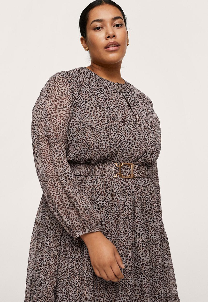 MANGO - Plus dress august - brown