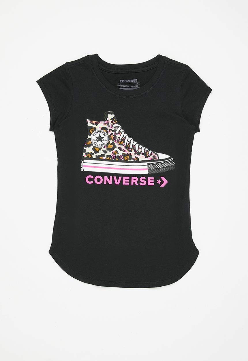 Converse - Cnvg digi leopard sneaker fill tee - black