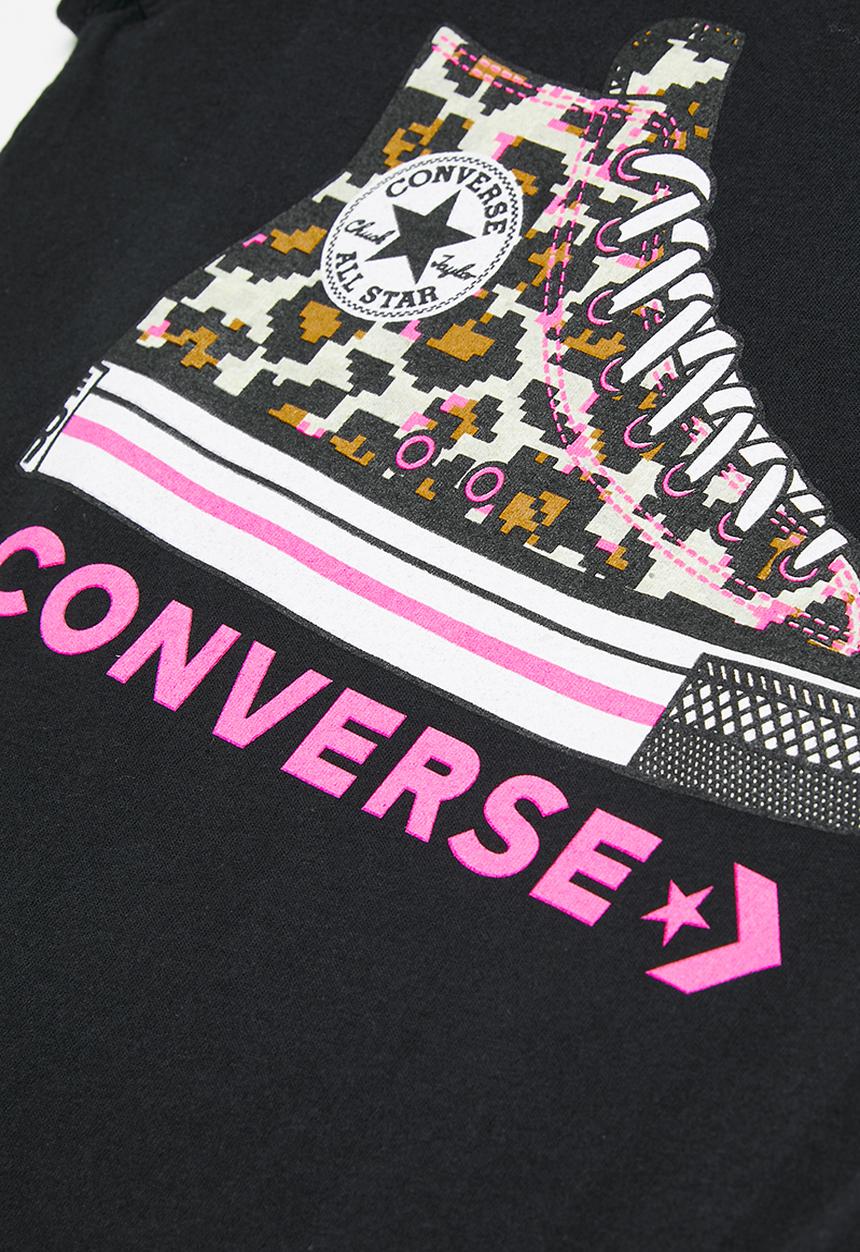 Converse - Cnvg digi leopard sneaker fill tee - black