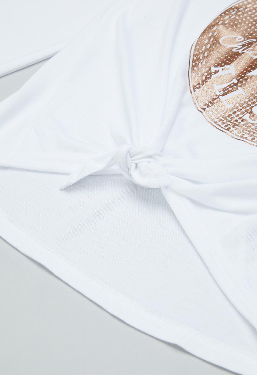 Converse - Cnvg ls tie front knit top - white