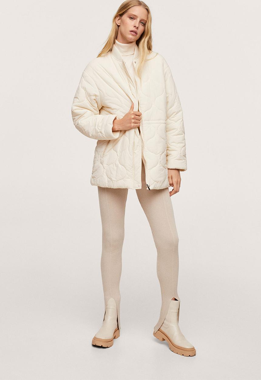 MANGO - Anorak snow - light beige