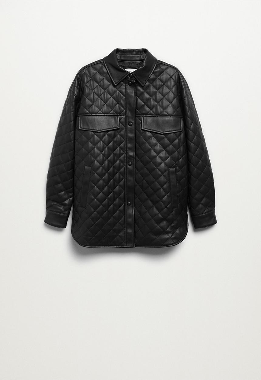MANGO - Jacket panda - black