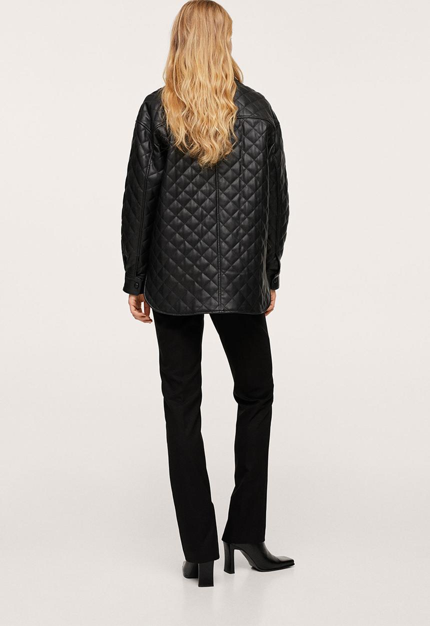 MANGO - Jacket panda - black