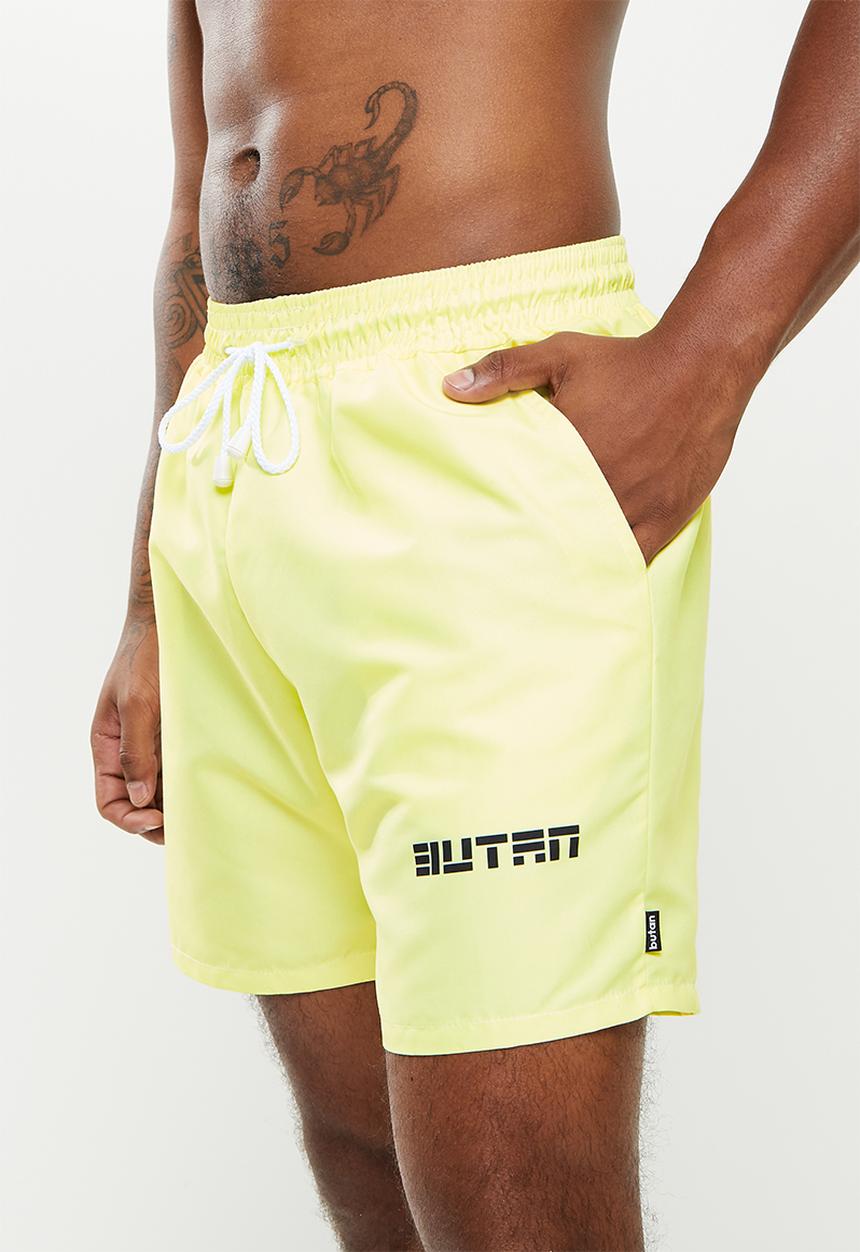 Butan - Aluta block letters shorts - pastel yellow