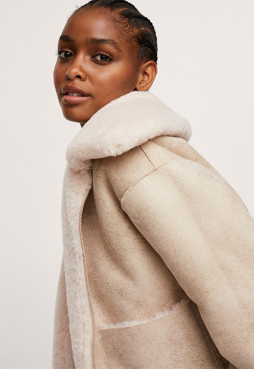 MANGO - Jacket splash - light beige