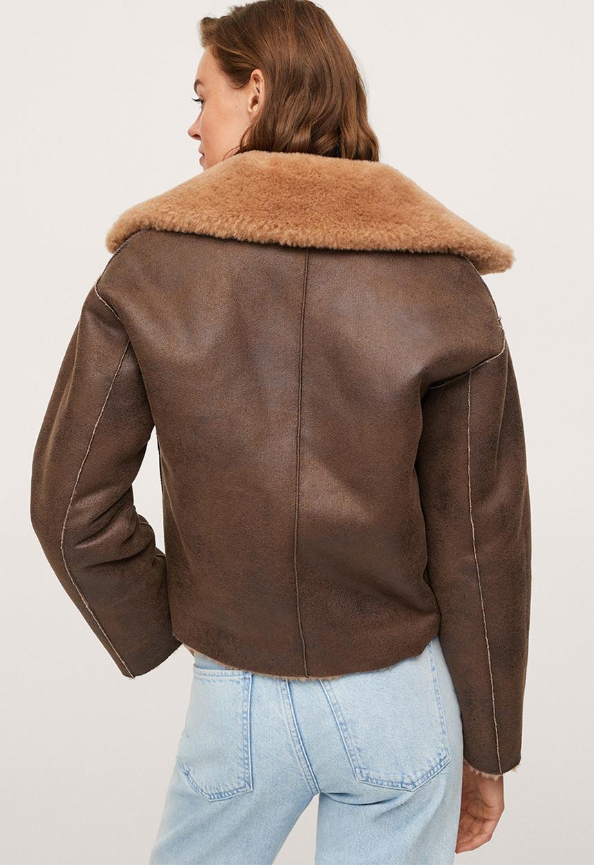 MANGO - Jacket splash - brown