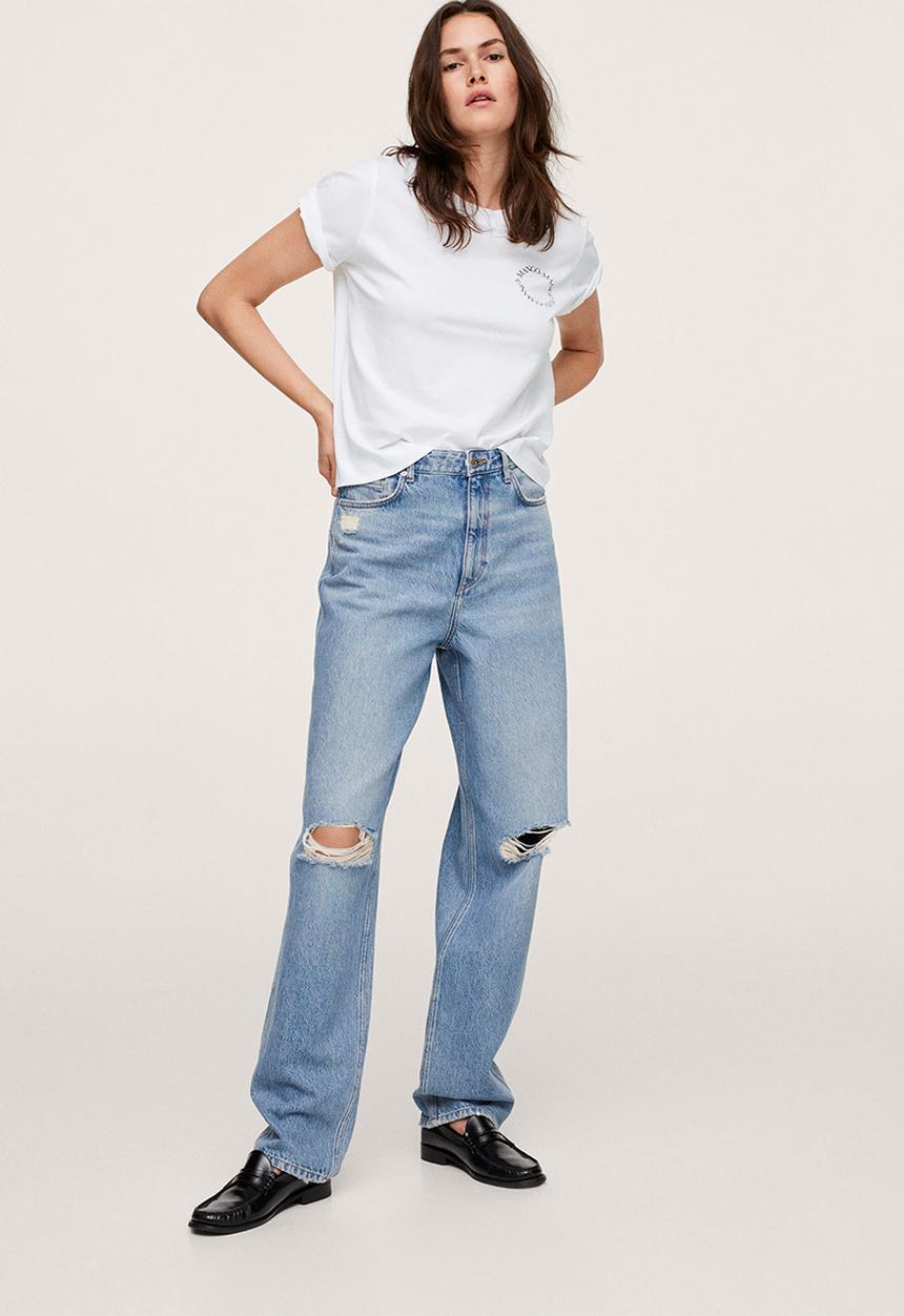 MANGO - T-shirt pstcirsu - white