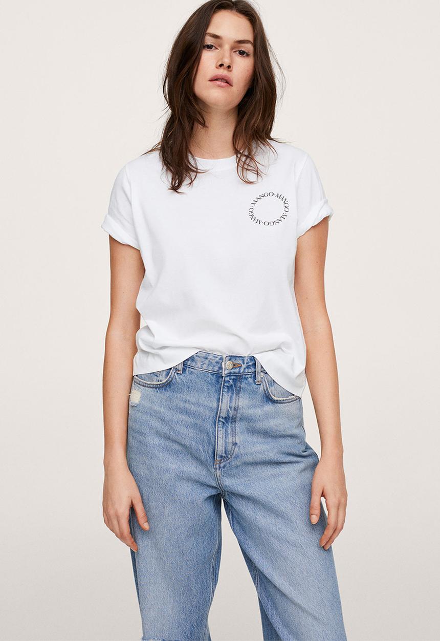 MANGO - T-shirt pstcirsu - white