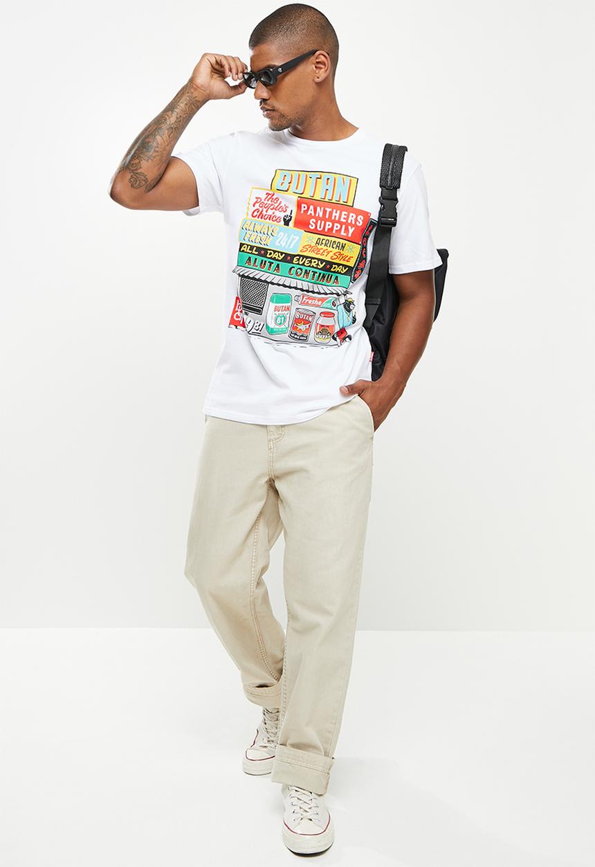 Butan - Panthers mascot spaza shop T-shirt - white
