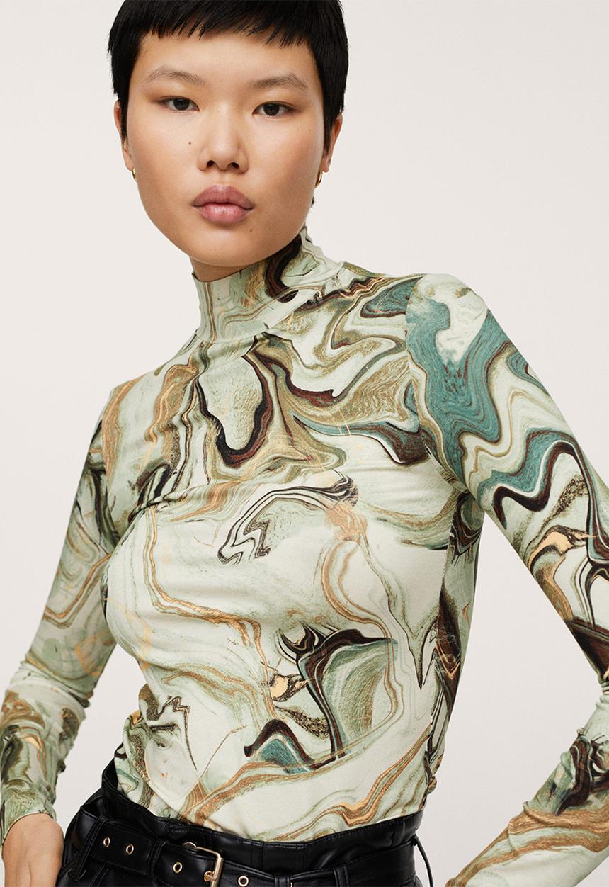 MANGO - T-shirt second - green