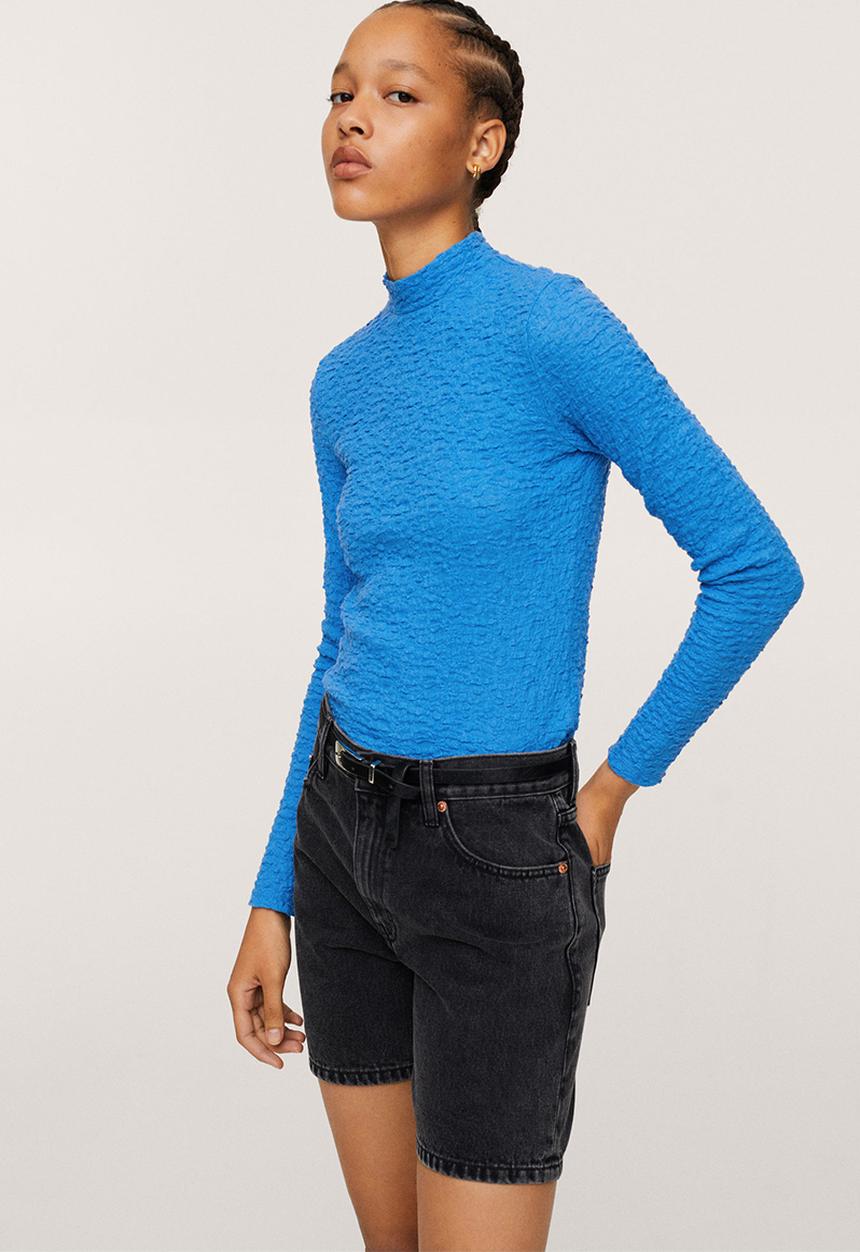 MANGO - T-shirt marian - medium blue