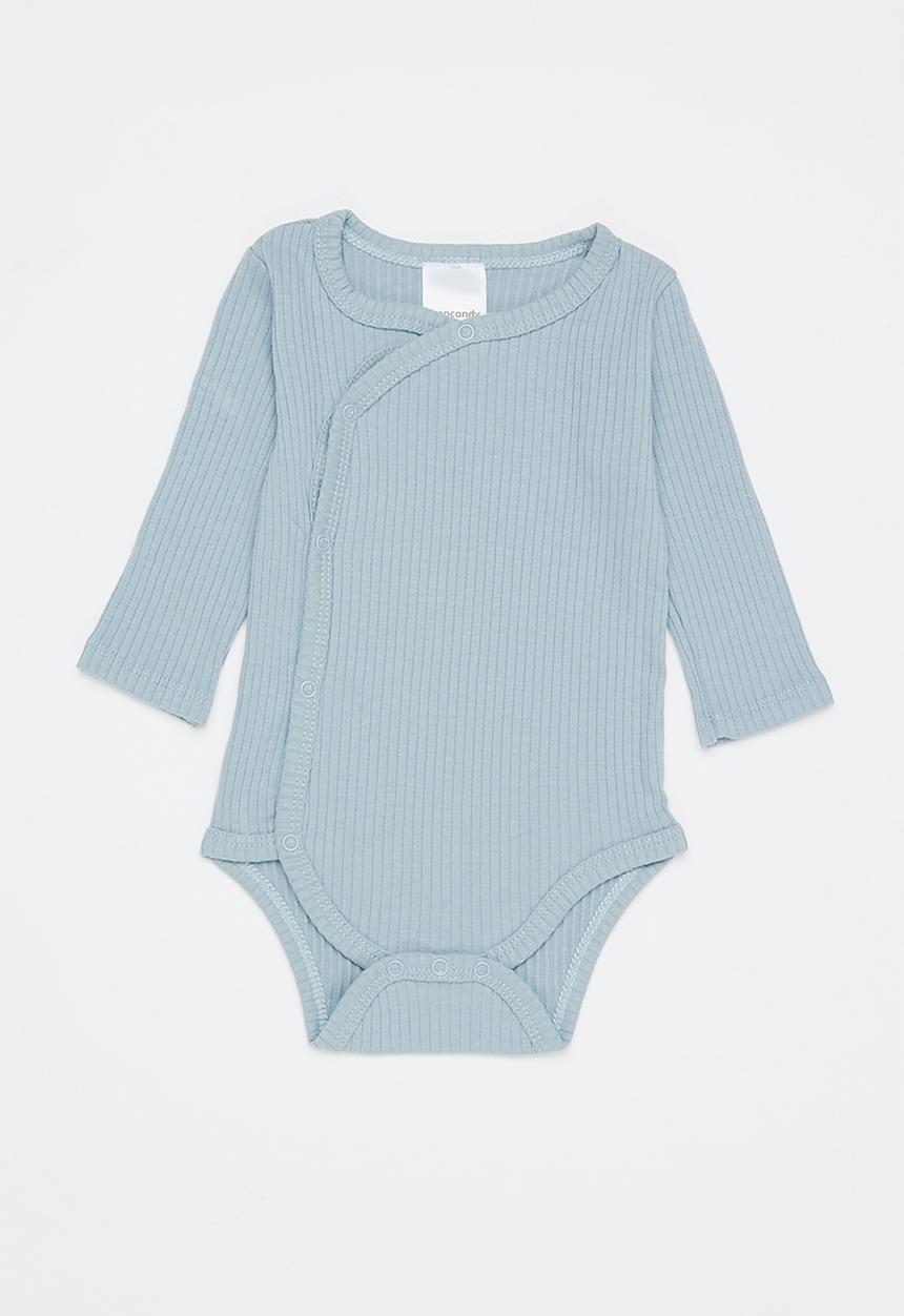 Pop Candy - Baby boys 2 pack ls bodyvest - blue