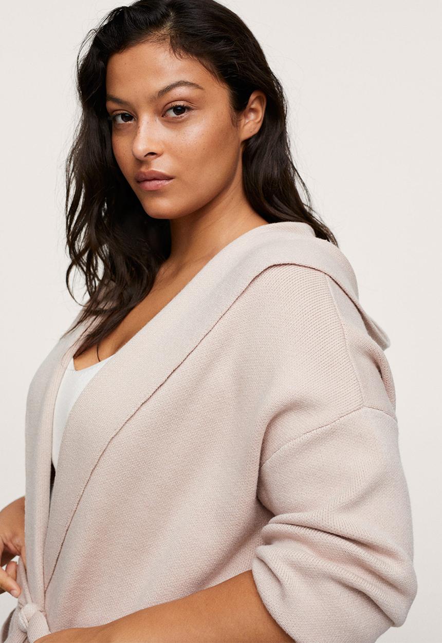 MANGO - Plus coat hood - light beige
