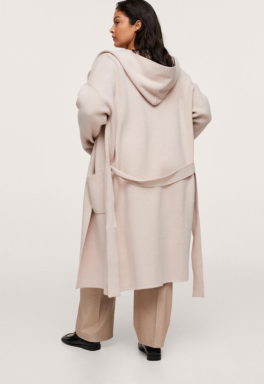 MANGO - Plus coat hood - light beige