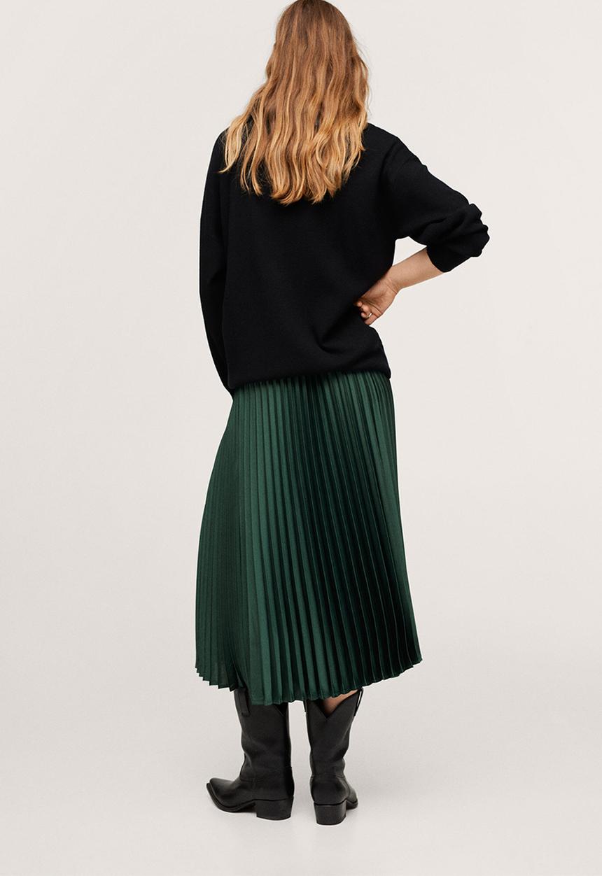 MANGO - Skirt plisado - green