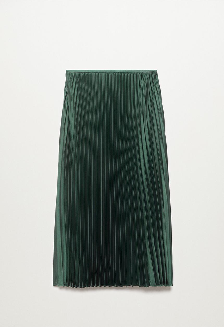 MANGO - Skirt plisado - green
