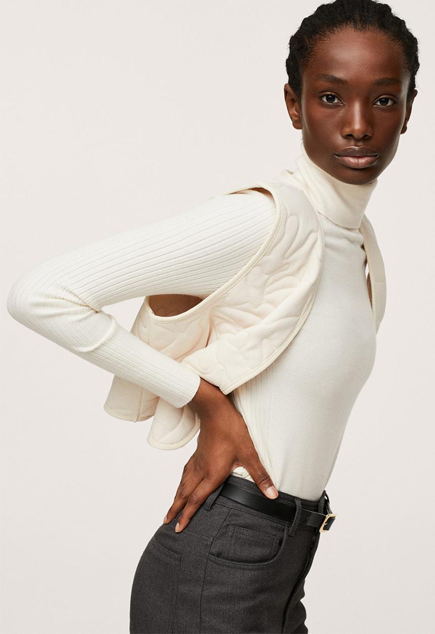 MANGO - Waistcoat cata - light beige