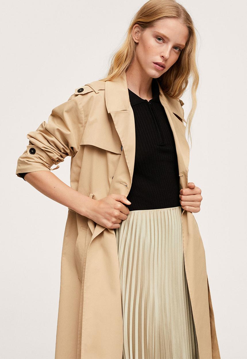 MANGO - Skirt plisado - light beige