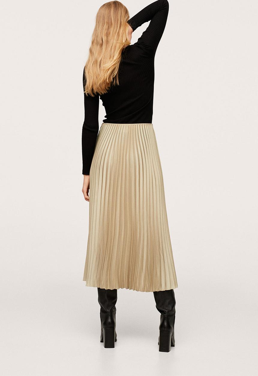 MANGO - Skirt plisado - light beige