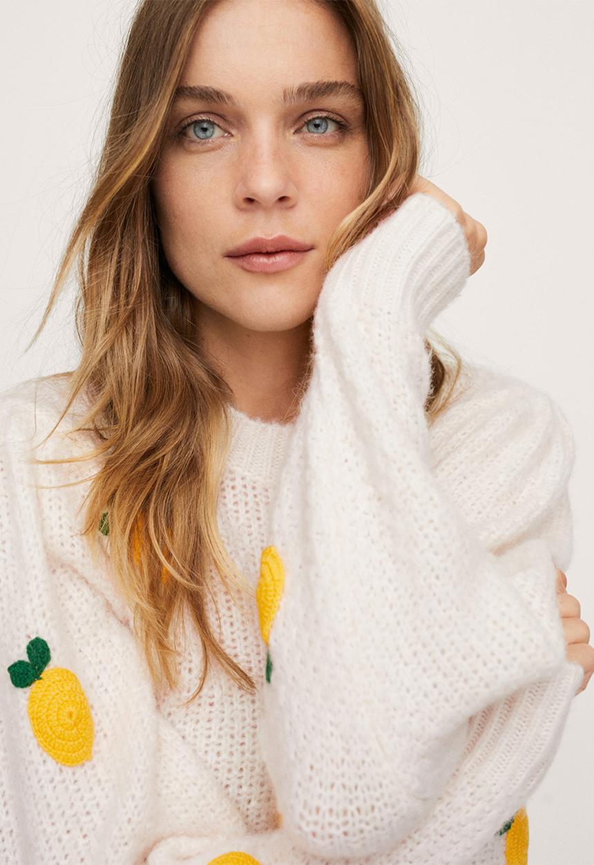 MANGO - Sweater freson - light pastel yellow
