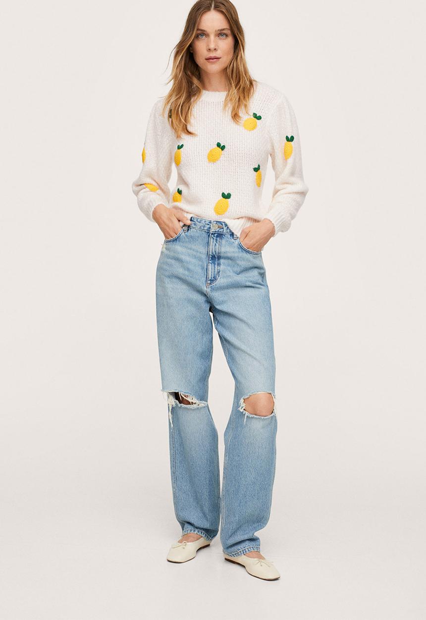 MANGO - Sweater freson - light pastel yellow